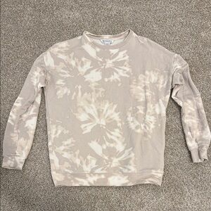 Athleta Beige Tie-Dye Crewneck